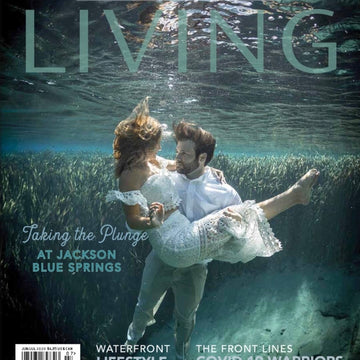 Underwater wedding by photographer John Starrett makes the cover of Living Magazine