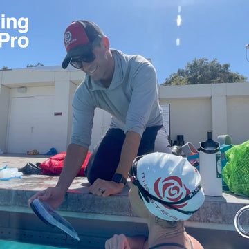 Swimmers using underwater video to improve technique, reach their goals, and have fun