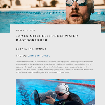 Professional Triathlon Photographer James Mitchell Relies on Outex Underwater Housing System