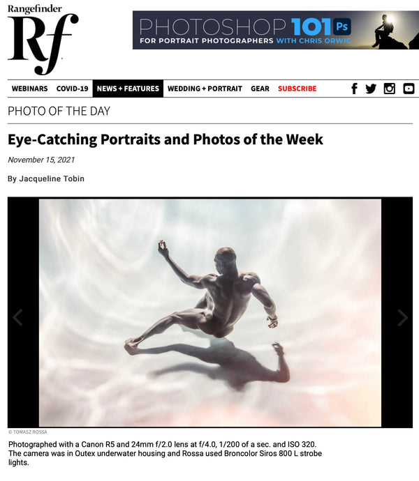 Rangefinder Magazine & Las Vegas Review-Journal Recognize Tomasz Rossa's underwater photo work.