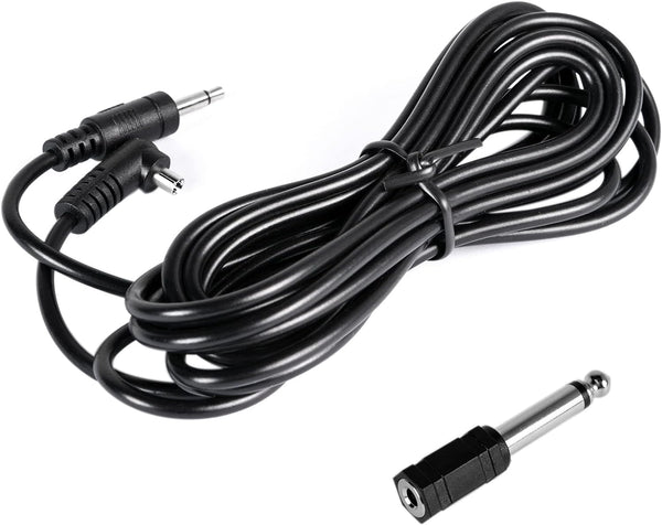 10-feet Waterproof PC synch (6.35mm) to mini (35mm) Cable for Lighting, Triggers, Camera Use