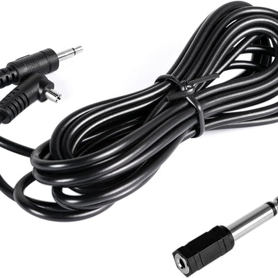 10-feet Waterproof PC synch (6.35mm) to mini (35mm) Cable for Lighting, Triggers, Camera Use