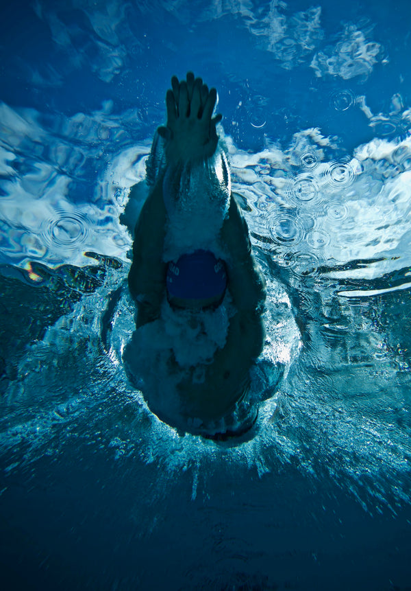 Guy with White Beard Swimming