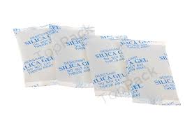 Silica gel in small white bags